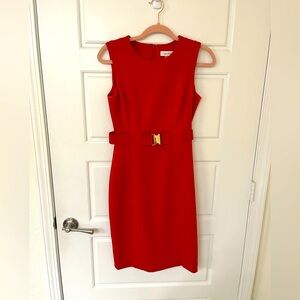 Calvin Klein Red Sleeveless Dress